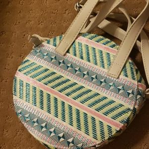 Colorful round purse with pockets